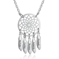 bohemian custom personalized creative dream catcher necklace multi name stainless steel women mandala lotus jewelry family gifts