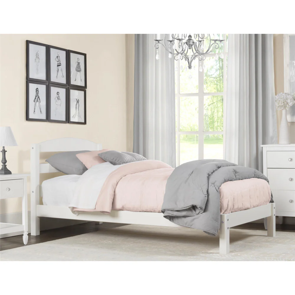 Better Homes & Gardens Leighton Kids Twin Size Wood Platform Bed Frame, White