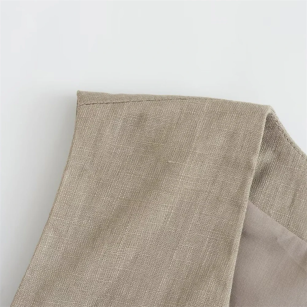 Новинка 2024 Женский Модный и стильный дизайн универсальный льняной жилет с