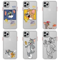 funny mouse tom and jerry phone case for iphone 12 11 pro max mini xs 8 7 plus x se 2020 xr matte transparent light white cover