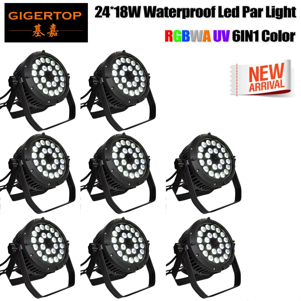 

Водонепроницаемая светодиодная сценическая лампа 24x1 8 Вт с активацией звуком, RGBWAP DMX сценическая DJ-лампа с активацией звуком, светодиодная подсветильник ка для вечеринки