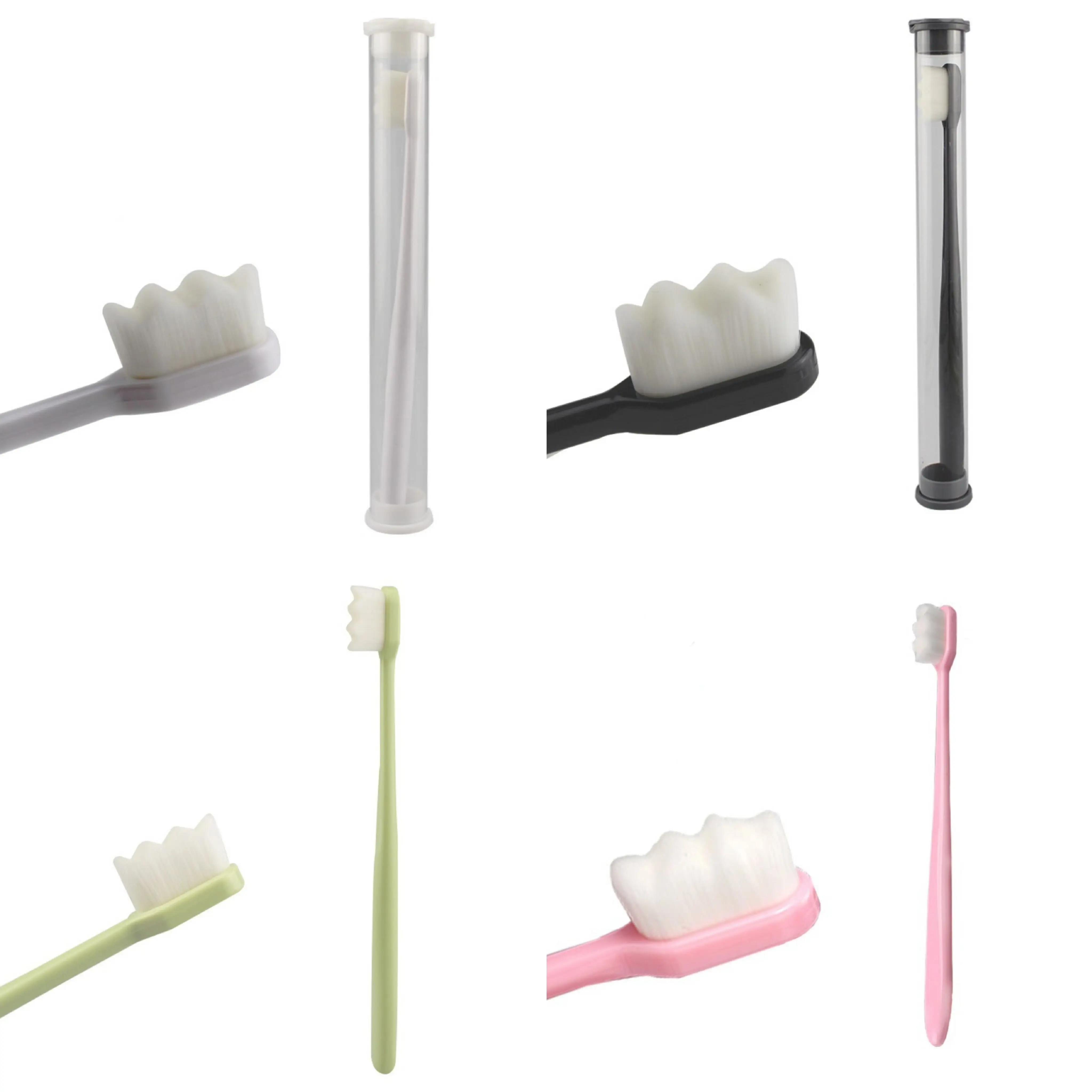 

4 Pieces Extra Soft Toothbrush for Sensitive Gums and Teeth. Micro Nano Toothbrushes With 12,000 Bamboo Charcoal Bristles