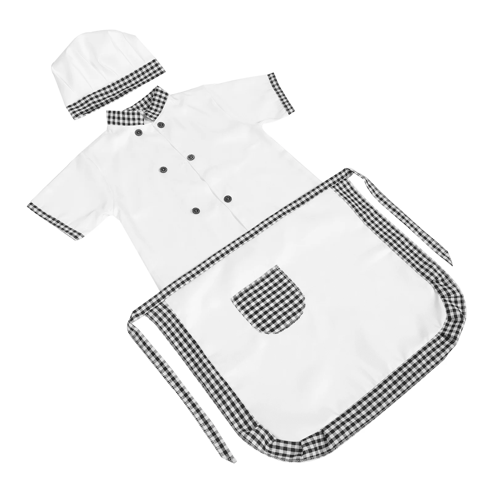 

1 Set Boy Baking Apron Chef Costume Apron Career Role Play Hat Cooking Plaything
