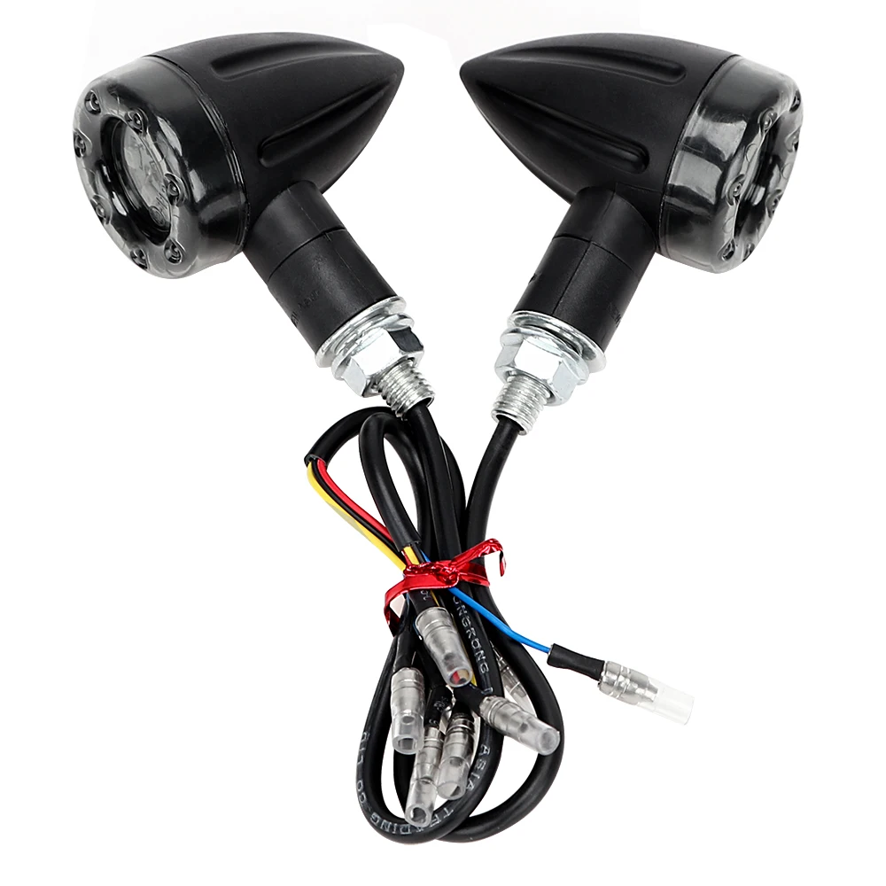 

Motorcycle Lighting Brake Stop Light Amber and Red Turn Signal Lights Motorcycle Flasher 1 pair Indicator Lamp Mini Bullet LED