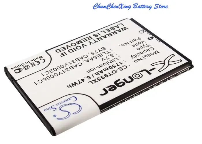 Высококачественный аккумулятор Cameron Sino 1750 мАч BY75 CAB31Y0006C1 TLIB5AA TLiB5AD для TCL/Alcatel A860 A968