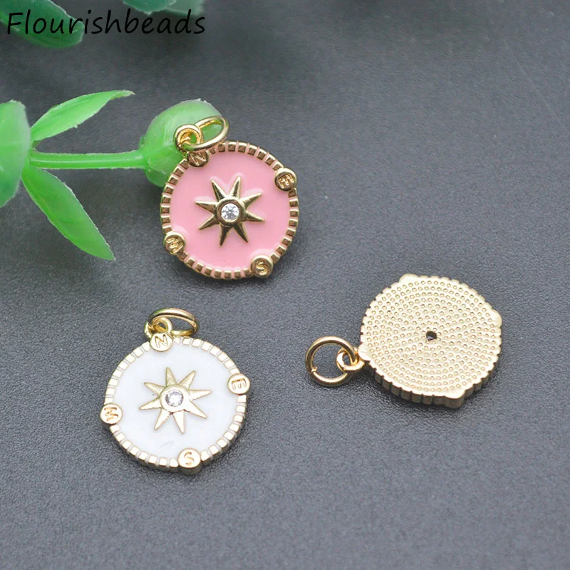 Wholesale 20pcs/lot Boho Paved CZ Beads Enamel Sun Shape Charms Pendant Accessories DIY Jewelry Making Supplies