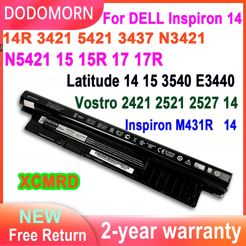 Аккумулятор XCMRD для ноутбука DELL Inspiron 14 14R 14,8 3421 5421 N3421 N5421 15 15R 17 17R Latitude 14 3437 E3440 3540 мАч, 2800 в