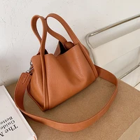 fashion bucket bag designer big handle women handbags luxury soft pu leather shoulder crossbody bags small tote purses 2022