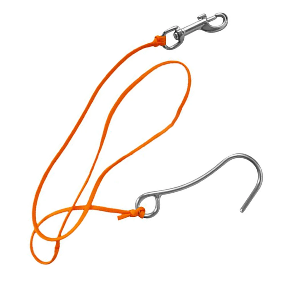 

Scuba Diving Hook Rope Orange Reef Drift Stainless Steel Clip With 1.2M Line With Flow Hook 2022 New For Diving