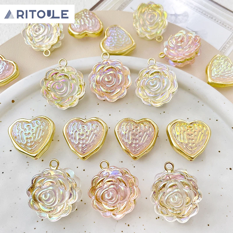 

INS дворец полимерная Роза Подвеска DIY перфорированная фотоколье серьги бисер аксессуары материалы брелок