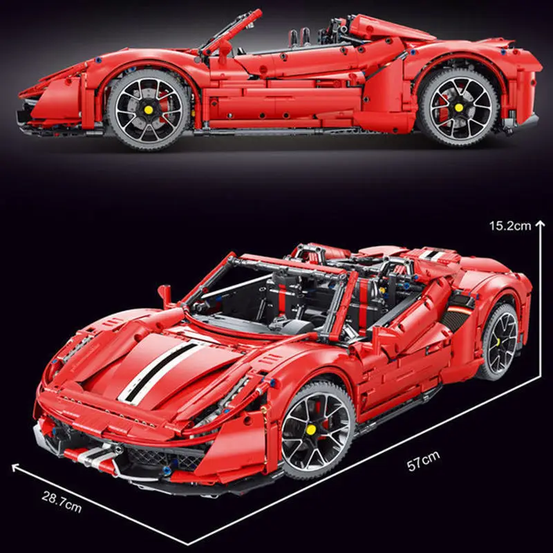 Конструктор MOC Super Sport гоночный автомобиль Ferrari 488 совместимый с конструктором Lego
