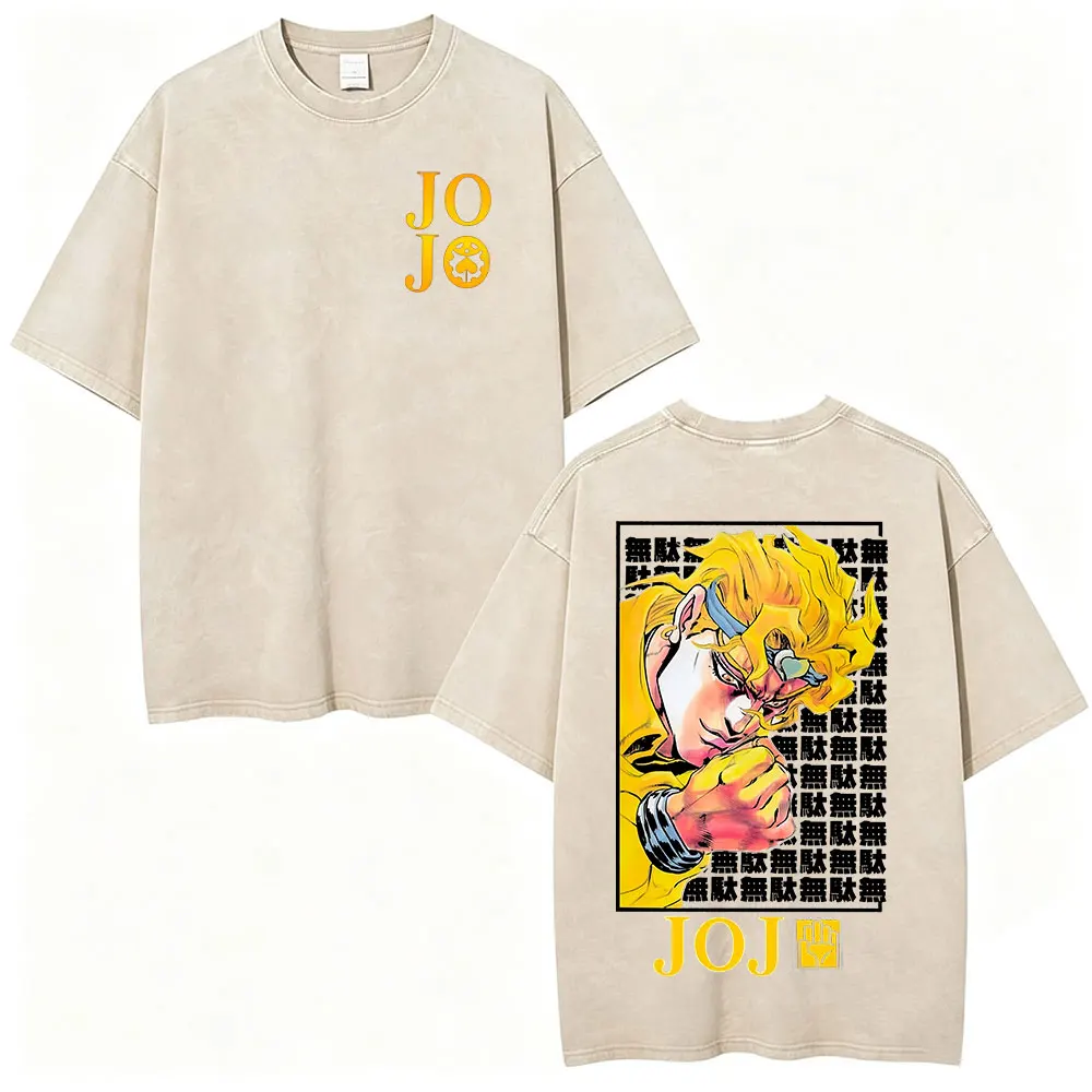 Винтажная футболка с принтом «Аниме Jojo Bizarre Adventure Killer Queen Giorno Giovanna» для мужчин, повседневная, оверсайз, с короткими рукавами (art.: 3920db5f8a86c) - 3920db5f8a86c