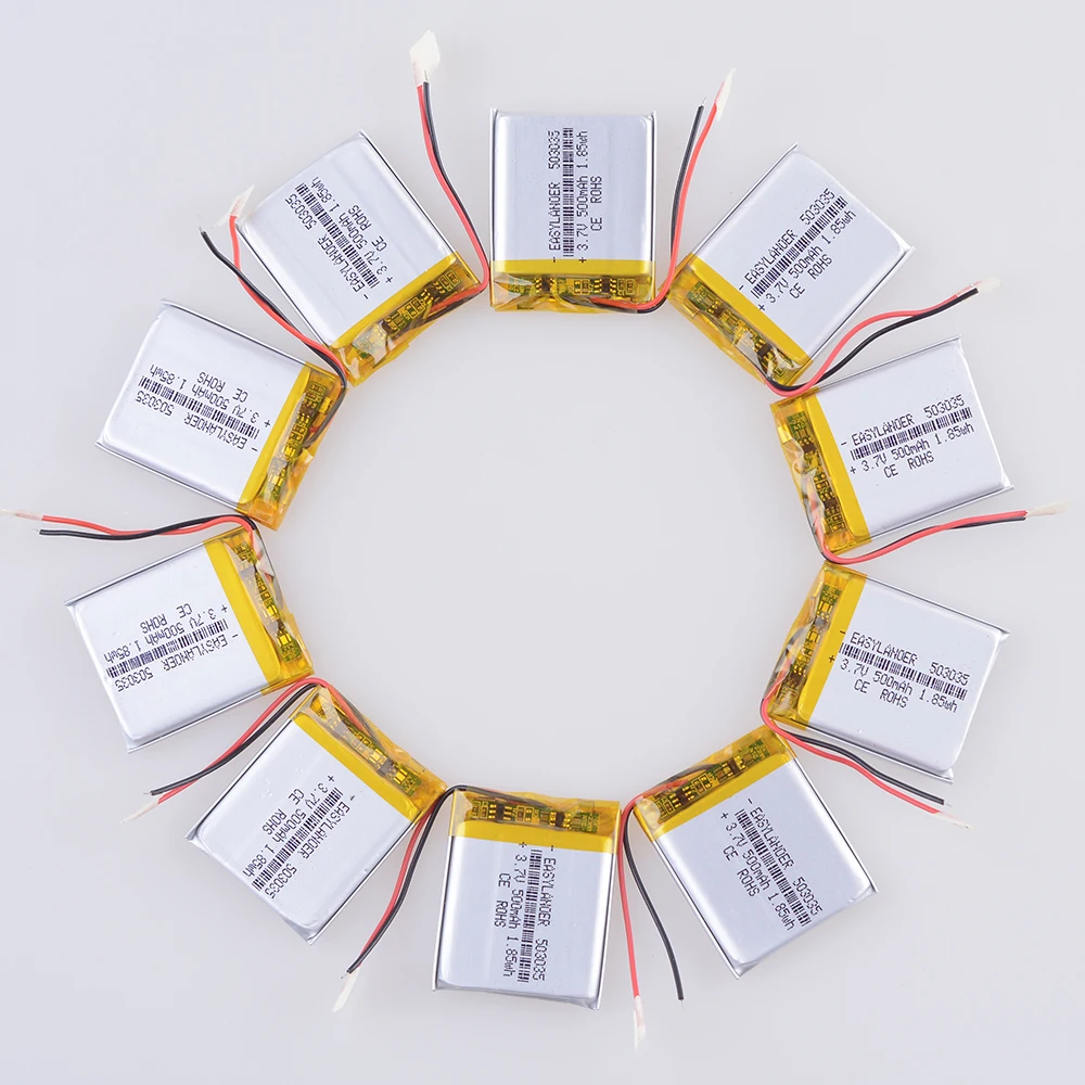 

10pcs/Lot 3.7V 500mAh 503035 Rechargeable li Polymer Li-ion Battery For Car DVR MP3 mp4 GPS Digital Pen 053035