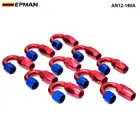 10 шт.компл. 180 градусов высокопроизводительный Алюминиевый штуцер для шланга AN12