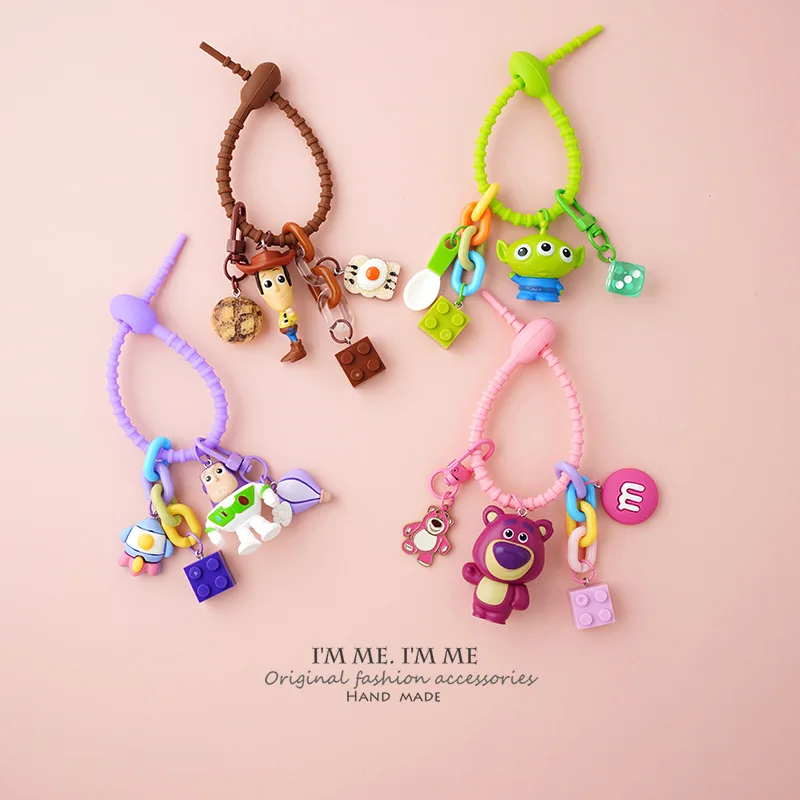 

Disney Toy Story Figures Anime Woody Buzz Lightyear Lotso Rex Dolls Keychain Bag Pendant Peripheral Model Children Toys Gifts