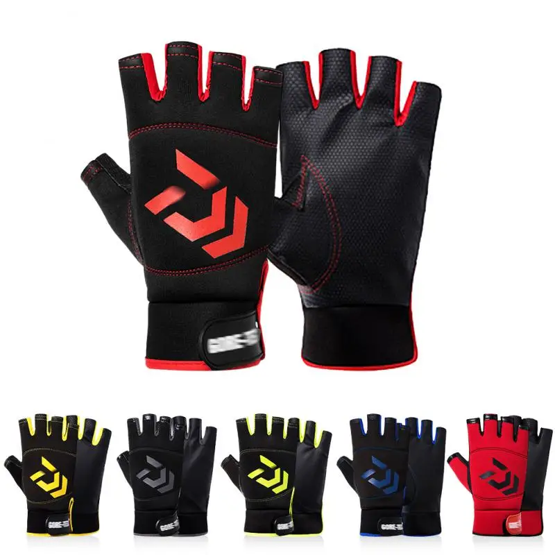 

Sweatproof Gloves Neutral Shockproof Half Finger Gloves Sunscreen Non-slip Half Finger Neutral Mittens Breathable
