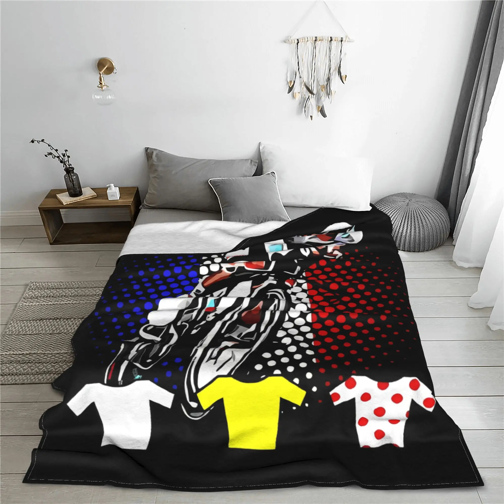 Плюшевое одеяло для дивана велосипеда все сезоны