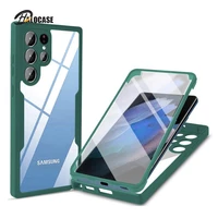 360 full protection case for samsung galaxy s22 ultra s21fe s21 plus a13 a32 a51 a71 a52 a72 a53 a73 shockproof soft clear cover