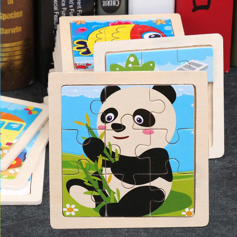 

Wooden 3D Puzzle Jigsaw Tangram for Children Baby Cartoon Animal Traffic Puzzles Intelligence Kids Toy Educational Learning Toys