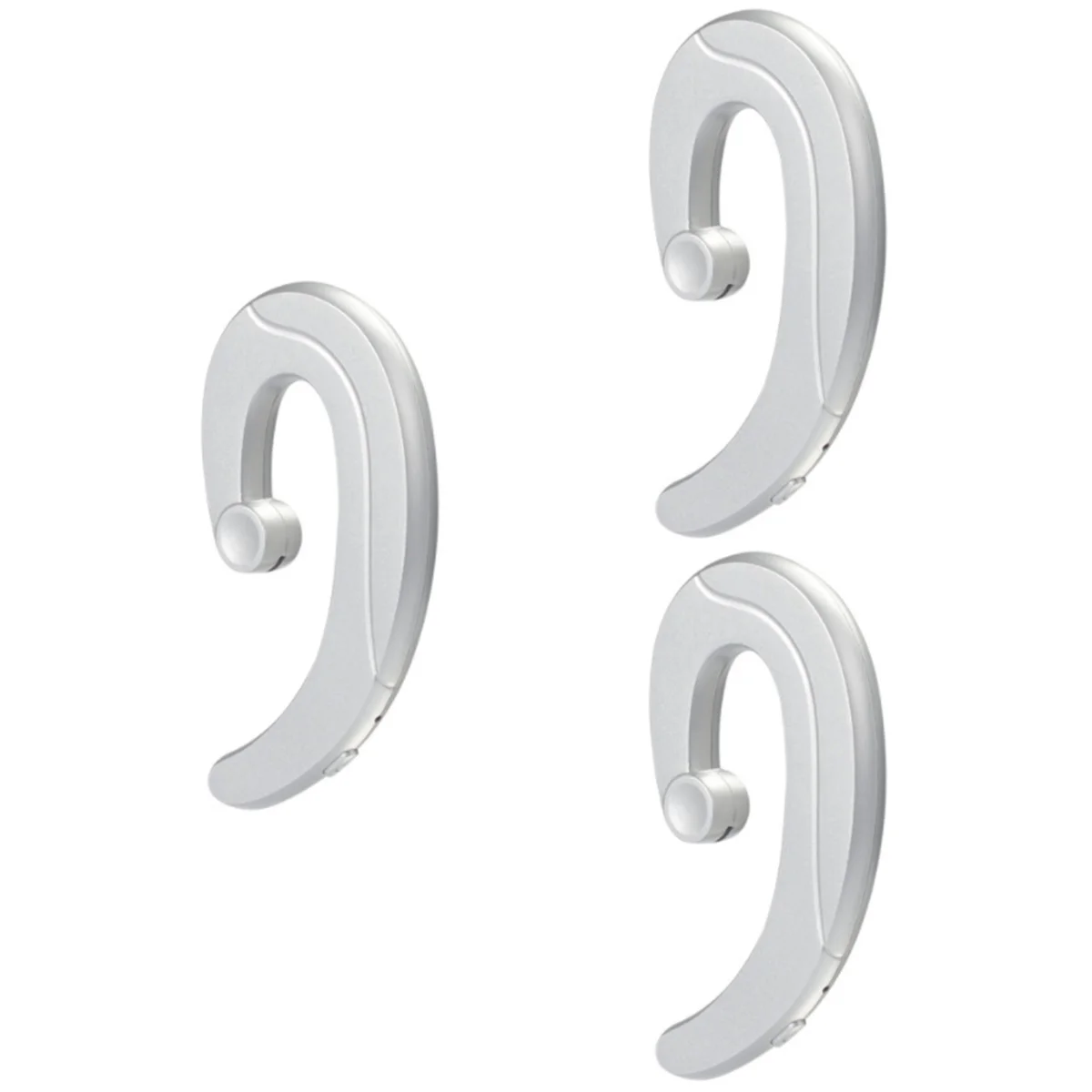

3 pcs Bone Conduction Wireless Headset Hanging Ear Earpiece Earbuds for Friends (Silver)
