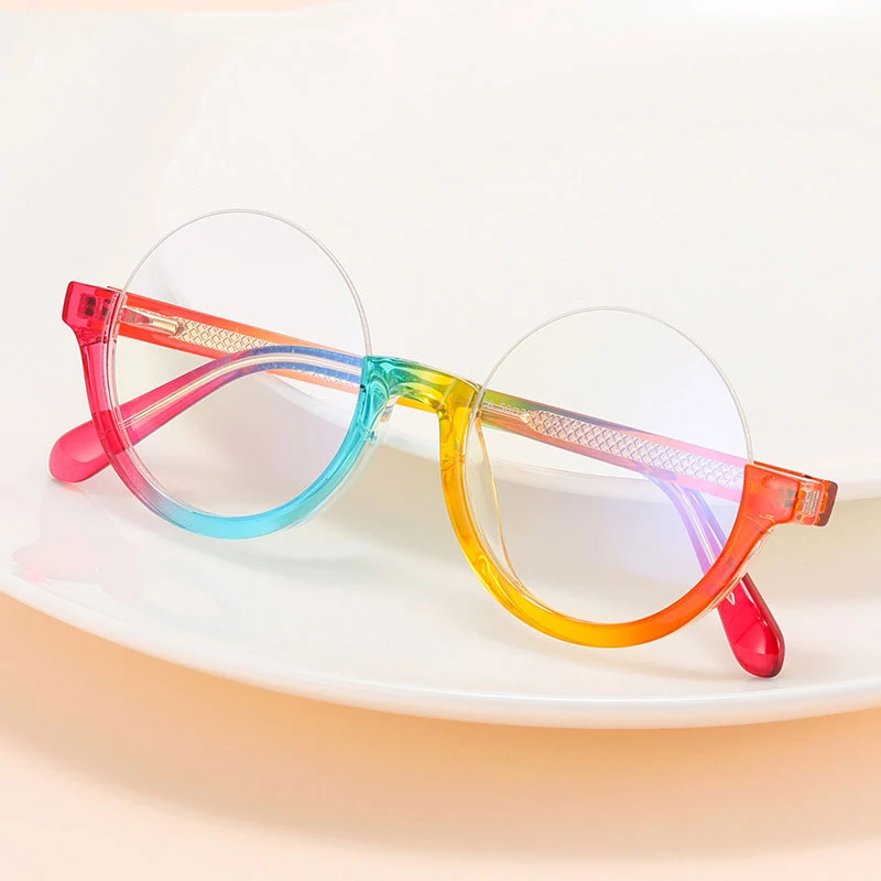 

TR90 Round Half Glasses Frame Anti-Blue Light Women Ladies Popular Style Optical Fashion Computer Glasses