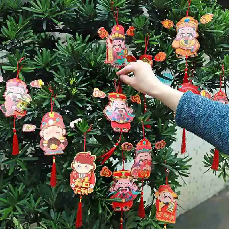 

Hanging Ornaments God of Wealth 6pcs for Spring Festival for Lunar New Year