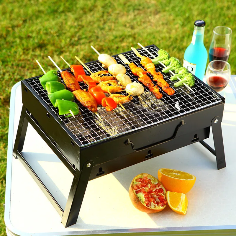 

Small Folding Portable Barbecue for Use with Charcoal BBQ Cast Iron Grill Bbq Grill Outdoor Indoor Grill BBQ Accessories Tools