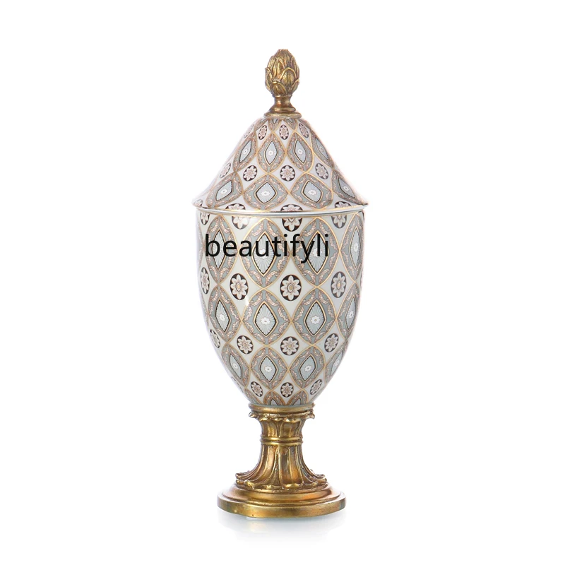 

Классическая окрашенная керамическая медная банка для хранения zqEuropean, мягкие украшения для гостиной