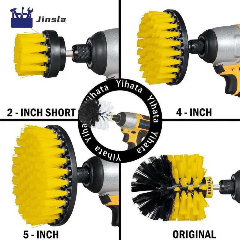 Drill Brush Polisher Bathroom Cleaning Kit Auto Tires Cleaning Power Scrubber With Extender Brush Attachment Set Brush