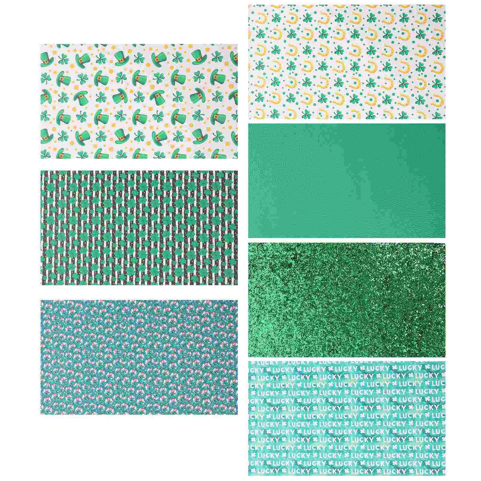 

Sheets Faux Fabric Synthetic Pu Bows Green Making Party Easter Diy Decor Earring Day Quilting Sewing Metallic Patricks St Patty