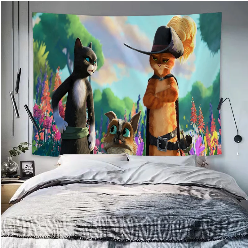 Кошачьи ботинки гобелен Художественная печать настенное украшение домашнее