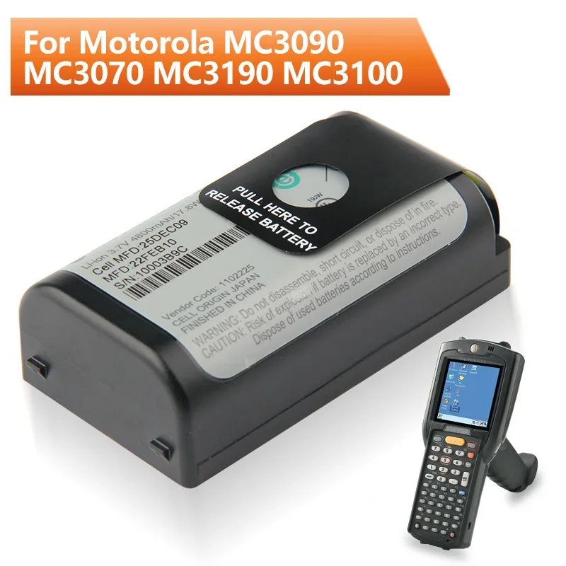 Фото Сменный аккумулятор емкостью 4800 мАч 82- 127909 -01 для Motorola MC3090 MC3070 MC3190 MC3100 55- 060112 -05 Аккумулятор для мобильного портативного компьютера №1