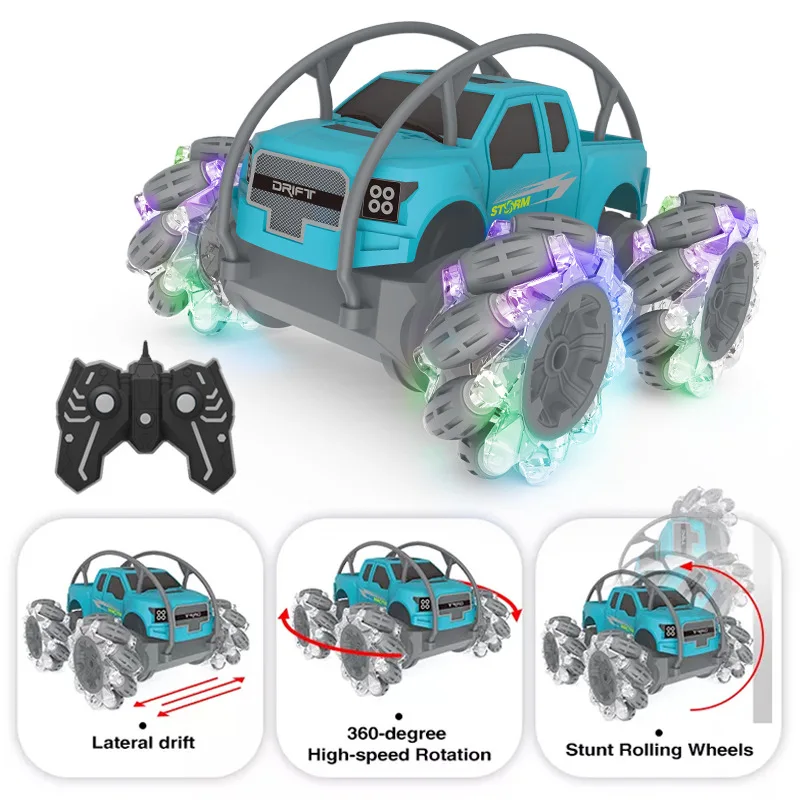 Rc Cars Remote Control Stunt Twisting Drift Car  LED Light 4WD RC High-Speed Car Climbing Double-sided Off-road Vehicle
