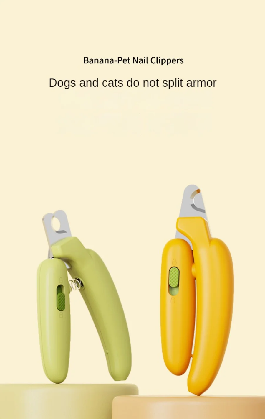 

Banana Nail Clippers, Claw Trimmers for Dog Cat, Dog Toenail Clippers, with LED Light for Bloodline, Professional Grooming Tool