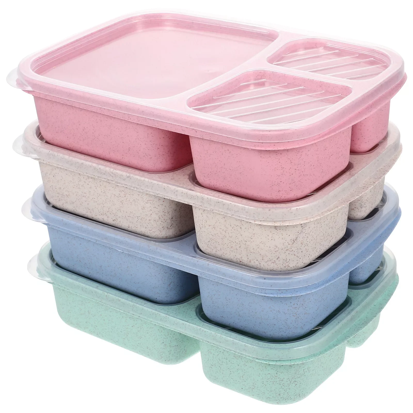 

Box Lunch Bento Containercontainers Kids Meal Boxes Portable Storage Prep School Stackable Divided Japanese Office Case Student