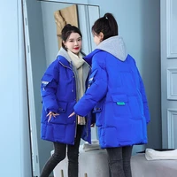 womens winter hooded parkas thick down cotton padded jacket woman oversize long overcoat female clothing warm puffer coat 2022