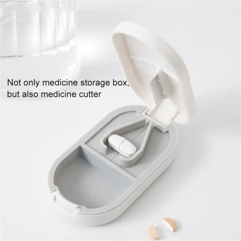 

Splitter Divide Pill Box Japanese Sealed Pill Portable Pills Case Pill Cutter Travel Package Health Care Compartment Storage