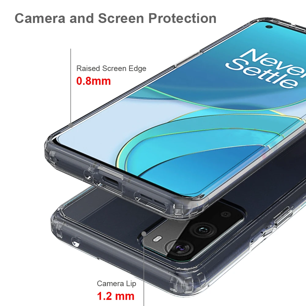 for oneplus 10 pro case 9 8t shock resistant crystal transparent hard back slim cover thin phone clear bag 1nord ce n200 5g free global shipping