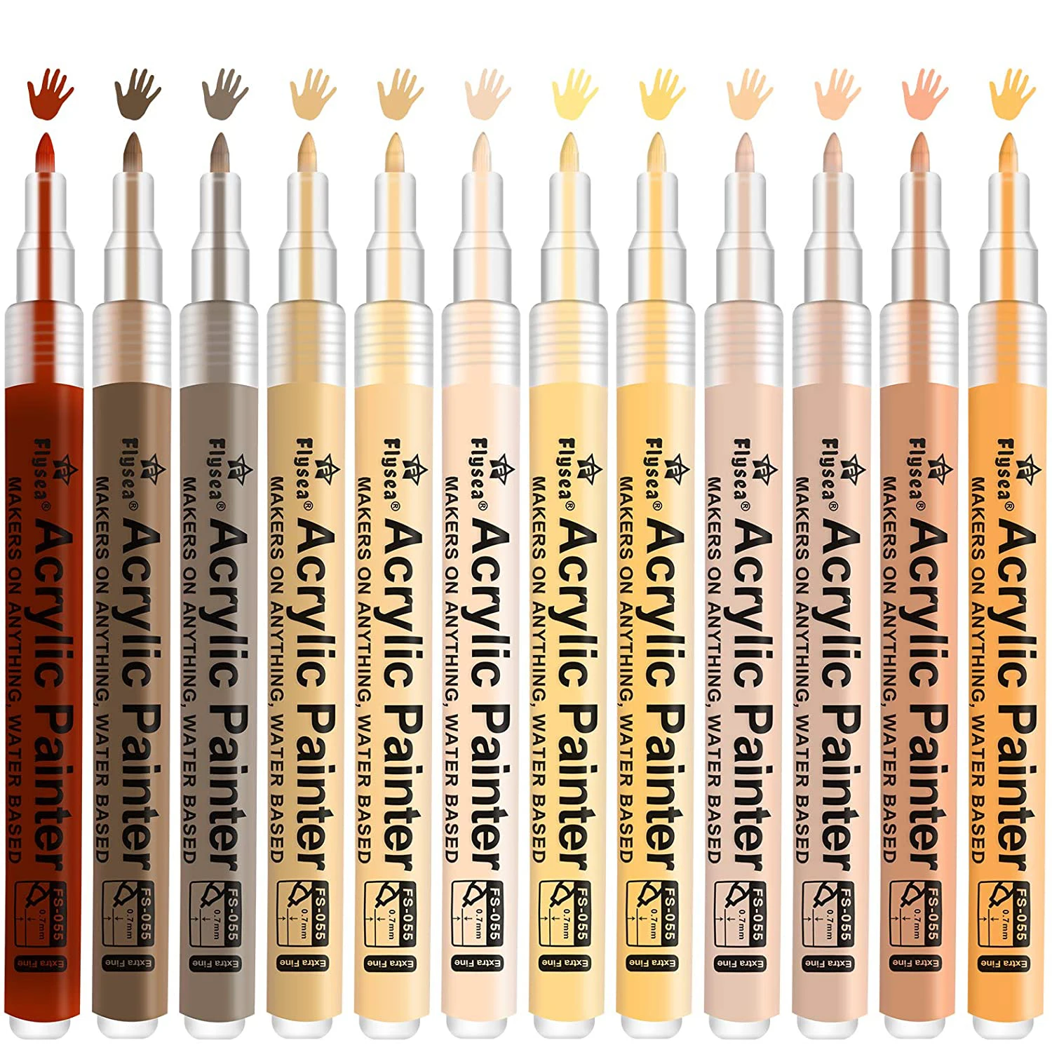 

Skin Tone Markers Paint Pens Set of 12 Skin Colors 0.7mm/2mm Painting on Rocks, Canvas, Tiles, Glass, Ceramic,Wood Paint Markers