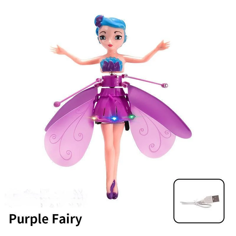 Mini Flying Snow Princess Induction Aircraft Fairy Princess Doll for Kids Infrared Induction Rc Helicopter Flying Toys Girl Gift images - 6