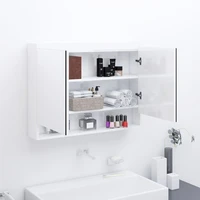 bathroom cabinet with mirror mdf mirror cabinet bathroom furntain shining white 80x15x60 cm