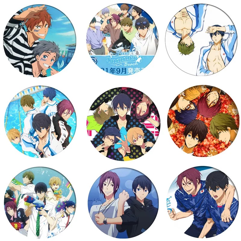 Аниме Free!Iwatobi значок косплея брошь Тачибана Макото значки на булавке для одежды