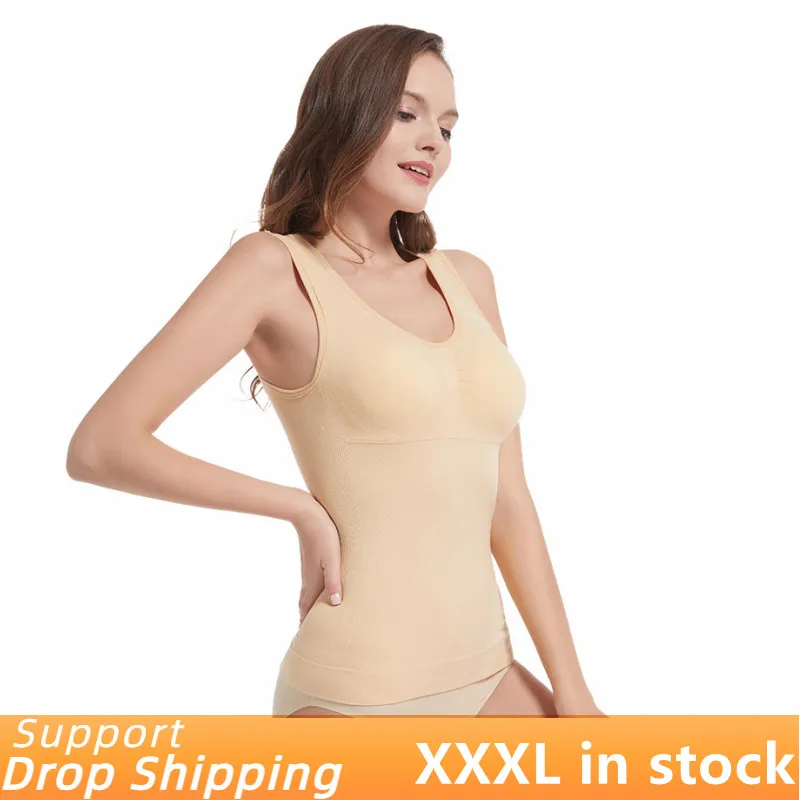 

Sexy Seamless Sports Tank Top Underwear with Chest Pad Tank Top Shaper Slim Fit Women's Tummy Shaper Top 2022 New Solid Vest