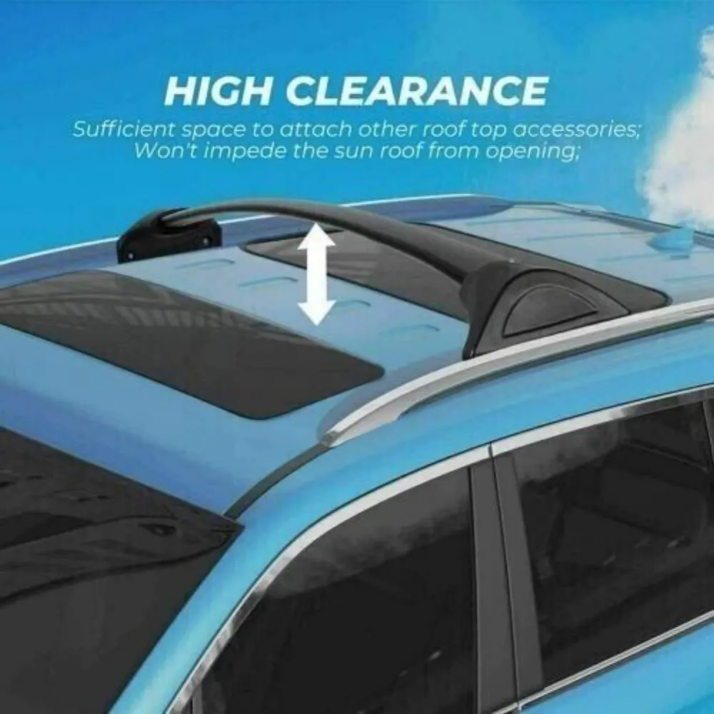 Фото Крепления для багажника на крышу Honda CR-V 2017-2022, алюминиевые, черные, 2 шт. рейлинга + 2 шт. поперечных балок, серебристые №2