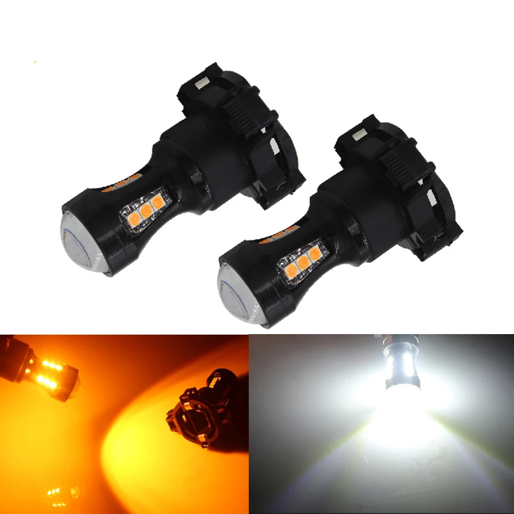 

2 шт. янтарно-желтые PY24W 5200s светодиодные лампы Canbus для Audi Q5 B8 A4 BMW E90 E91 E92 E93 E83 F25 E70 F10 F11 F07 X3 Mercedes W221 светодиодные передние указатели поворота DRL дневные ходовые огни 12 В