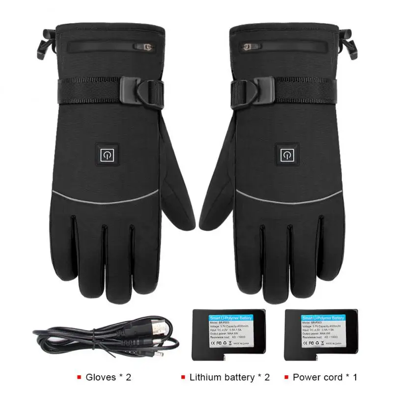 

Велосипедные зимние перчатки, перчатки с электроподогревом для сенсорных экранов, теплые и ветрозащитные водонепроницаемые перчатки с под...