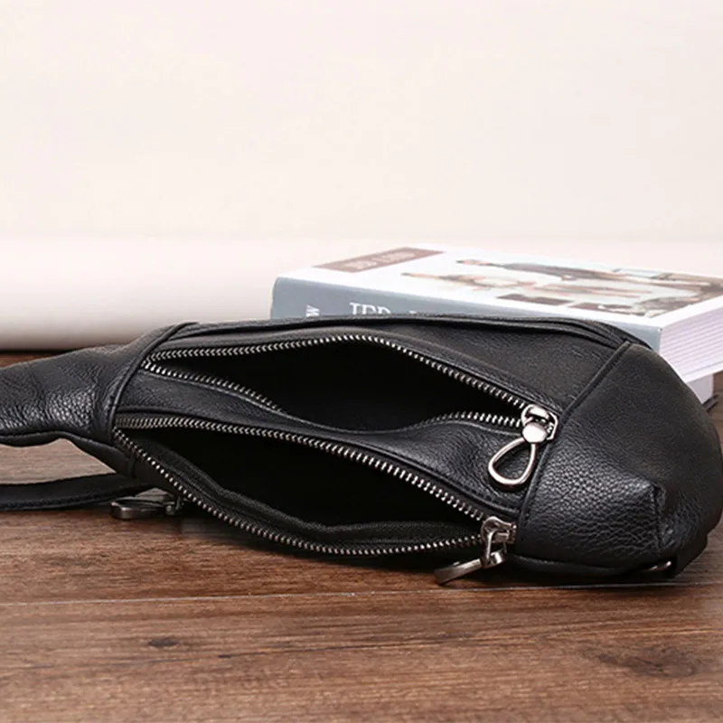 Fashion Chest Bag for Men Genuine Leather Shoulder Bags Male High Quality Crossbody Bag Single Messenger Bag