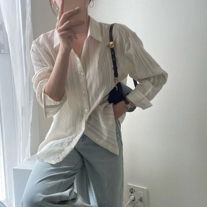 Рубашка и блузка с длинным рукавом простые темпераментные блузки