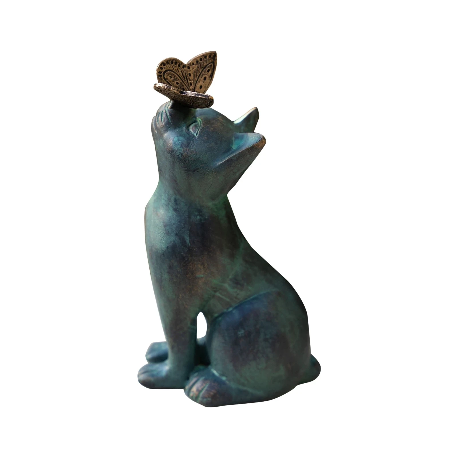 

Hot Selling Curious Cat and Butterfly Garden Outdoor Statue Sculpture Garden Statue Indoor Home Decoration Desktop Decoration