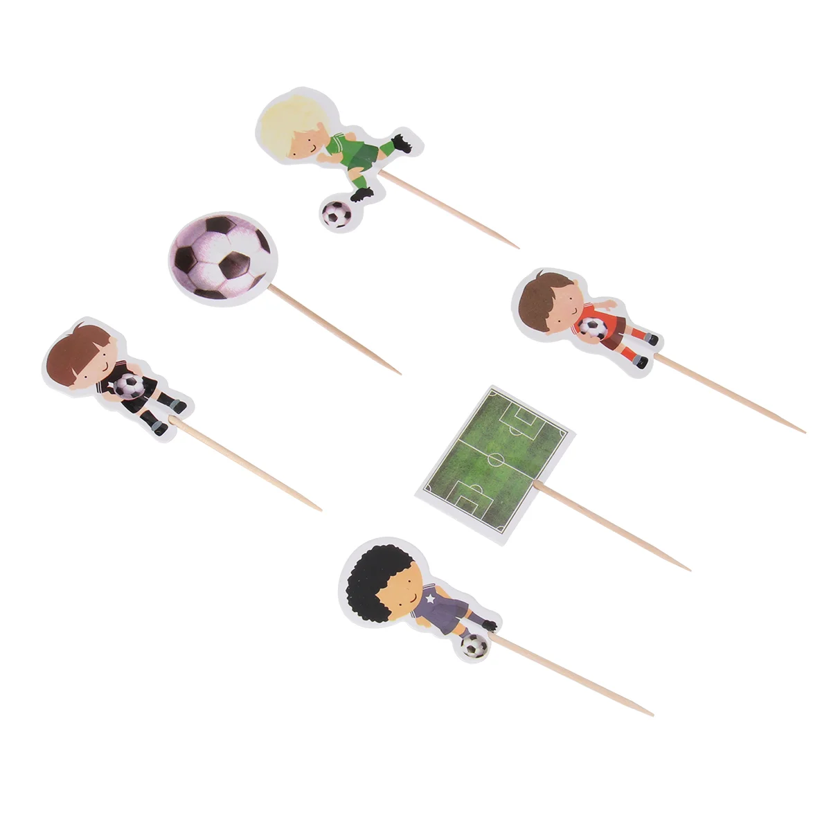 

48pcs Football Boy Theme Cake Dessert Toppers Cake Picks Cupcake Decoration Party Supplies for Birthday Dessert Shower Birthday